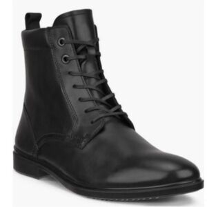 Ecco Dress Classic Black Combat Boots